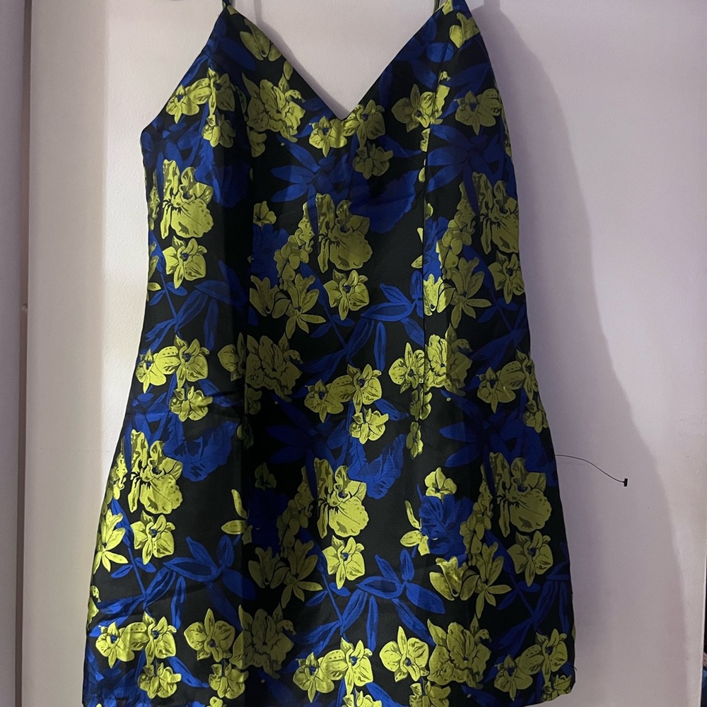 Lulu's green and Blue Slip Mini Dress